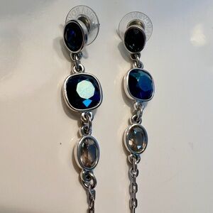 Elegant Silver and Blue Dangle Earrings
